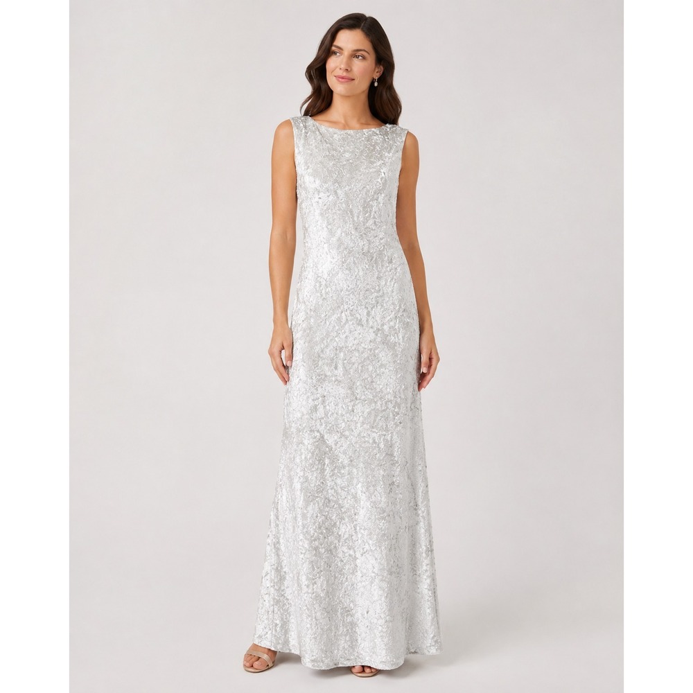 Calvin Klein Romantic Gown Womens 8 Ivy Lace Zip Up Open Back Lined Wedding NEW